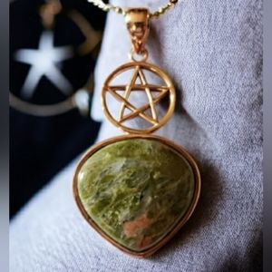 Unikite Pentacle Pendant Necklace